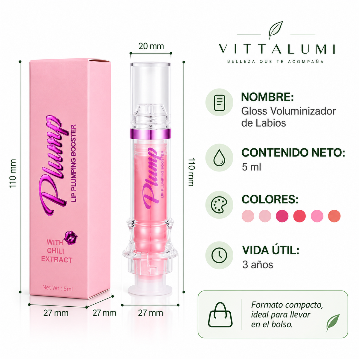 Gloss Voluminizador de Labios con Ácido Hialurónico