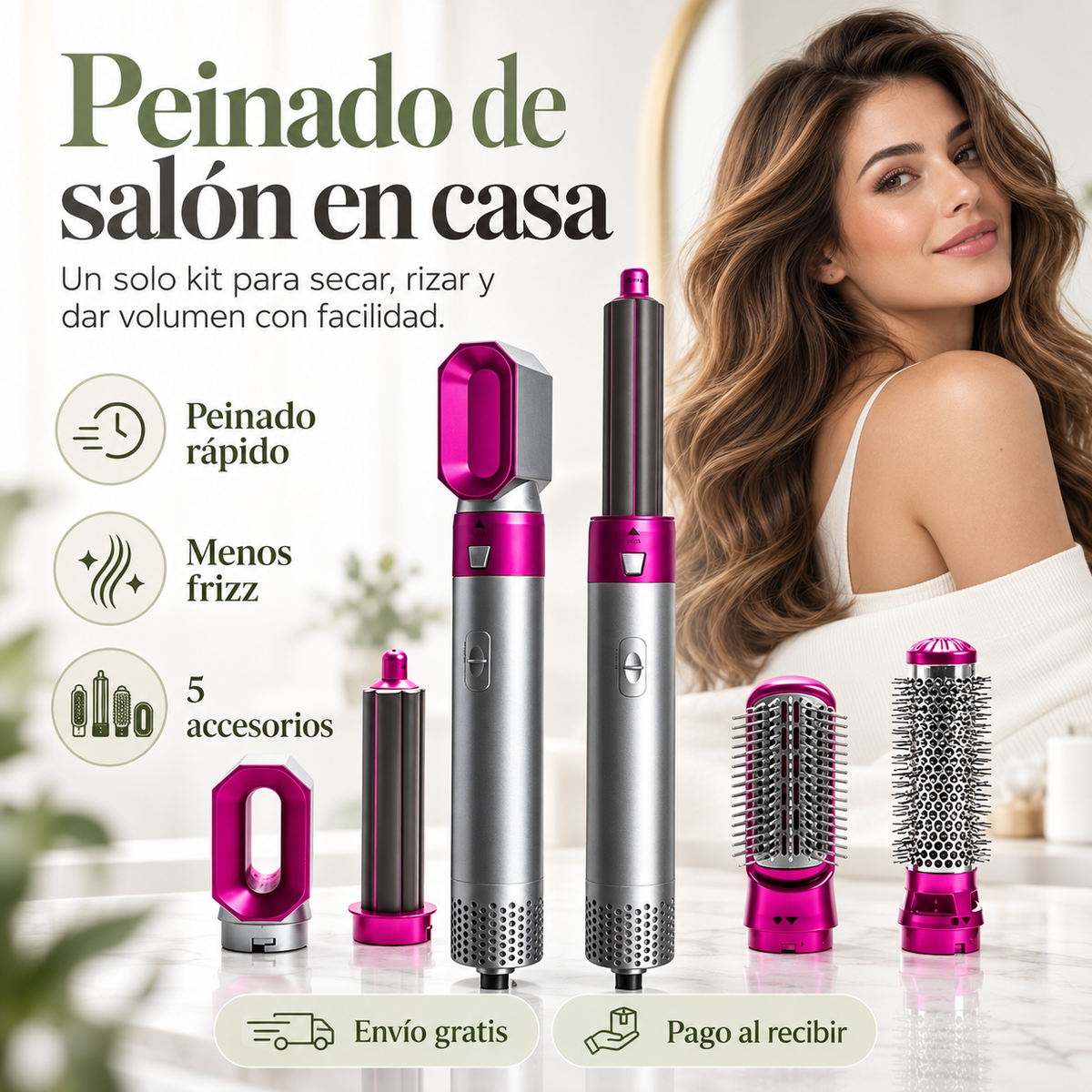 Cepillo Multifunción 5 en 1 para el Cabello