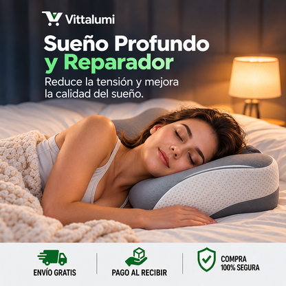 Almohada cervical viscoelástica diseño mariposa GRIS