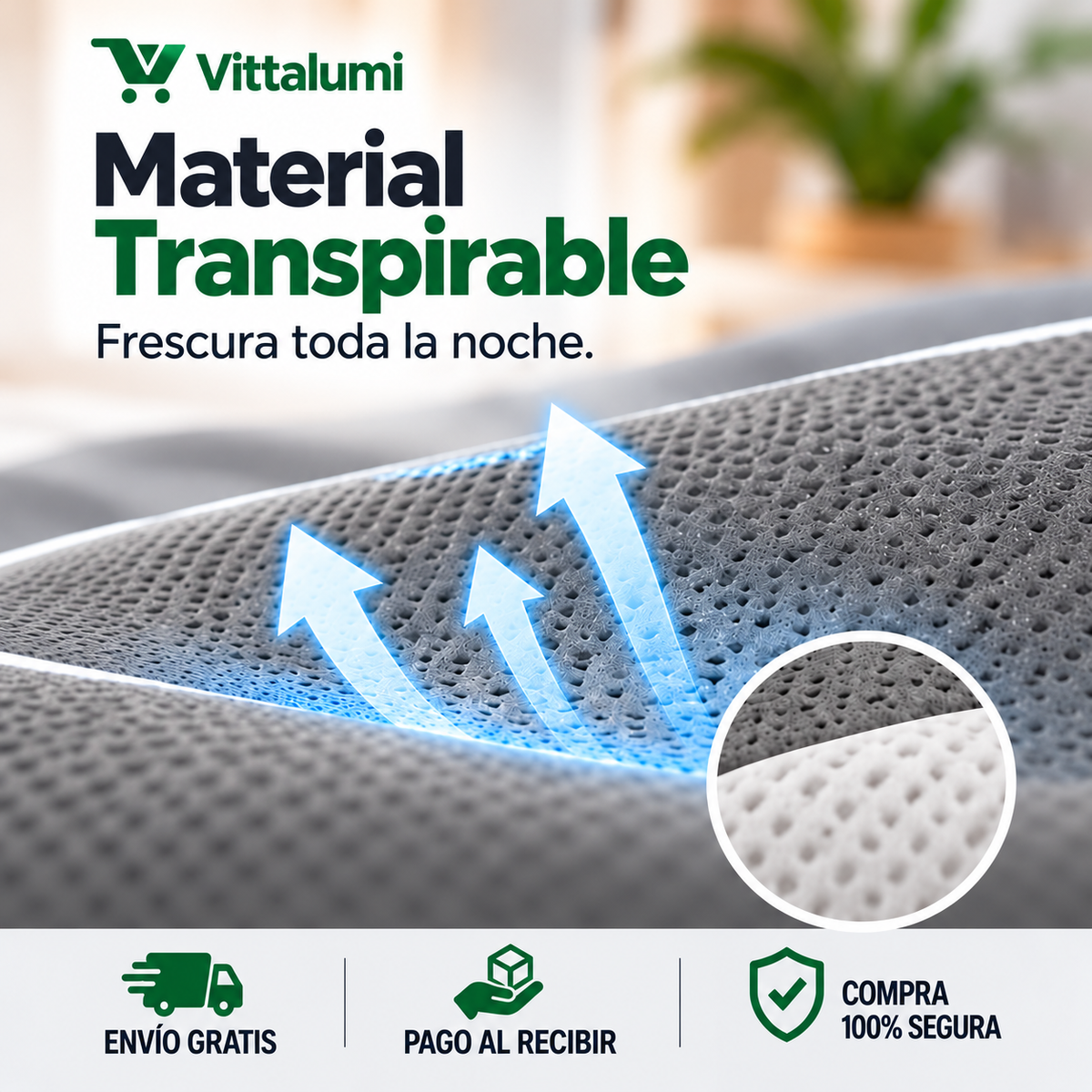 Almohada cervical viscoelástica diseño mariposa GRIS