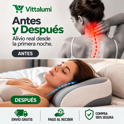 Almohada cervical viscoelástica diseño mariposa GRIS